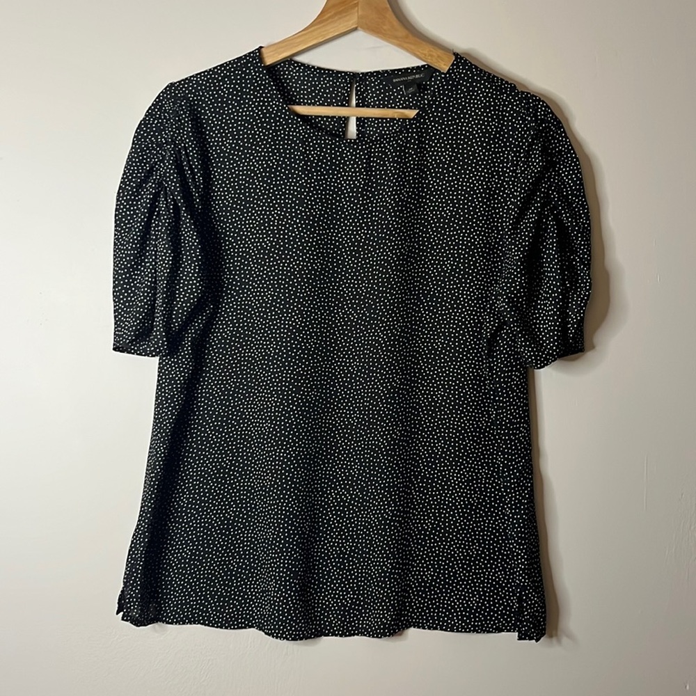 Banana Republic Factory Black Polka Dot Blouse